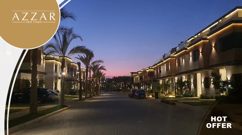 Twin House with Panoramic Green View in Azzar 2 New Cairo