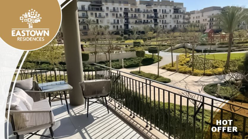 Delivered Apartment for sale in Eastown New Cairo landscape view